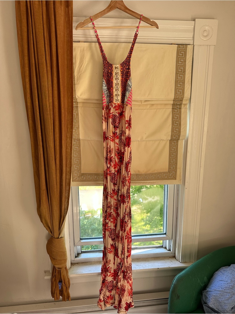 Maaji - Floral Red Maxi Dress with Spaghetti Straps